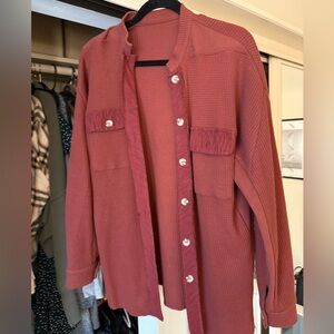 Cozy Womens Waffle Knit Button Up Sweater